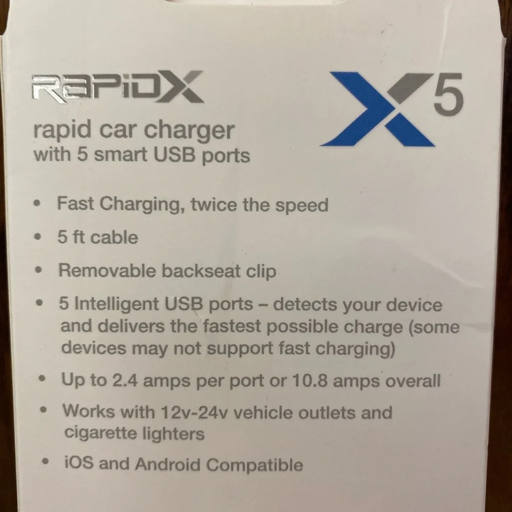 Rapid Car Charger with 5 USB Ports NWOT